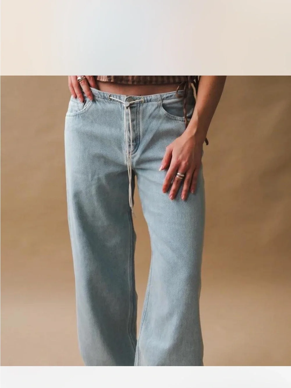 High-Rise Light Blue Wide-Leg Jeans for Women